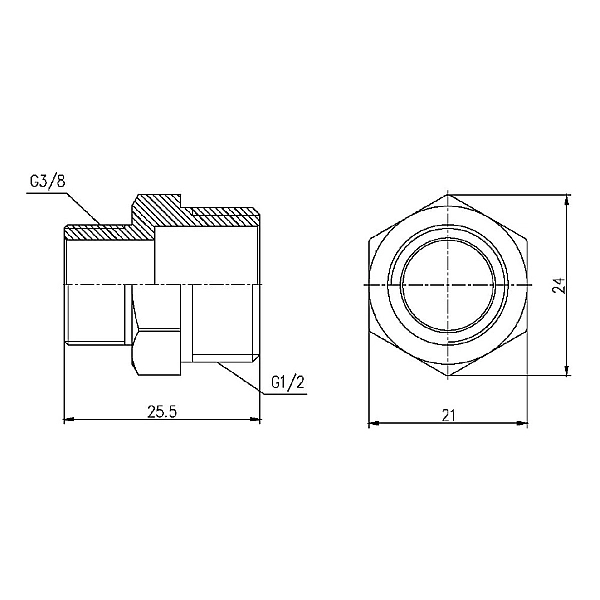 Ніпель редукційний Thermo Alliance Forte 1/2"х3/8" SF359159 - Фото - 2