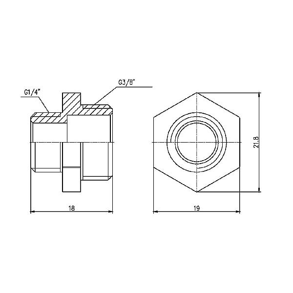Ніпель редукційний Thermo Alliance Forte 3/8"х1/4" SF35996 - Фото - 2