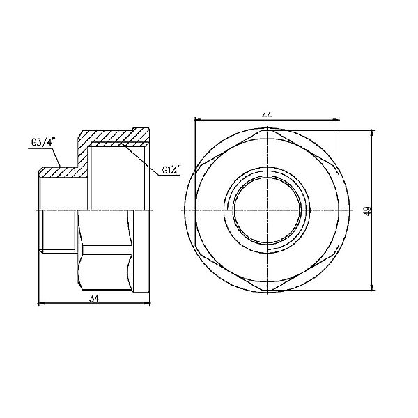 Перехід Thermo Alliance Forte 1" 1/4х3/4" ВЗ SF3603220 - Фото - 2