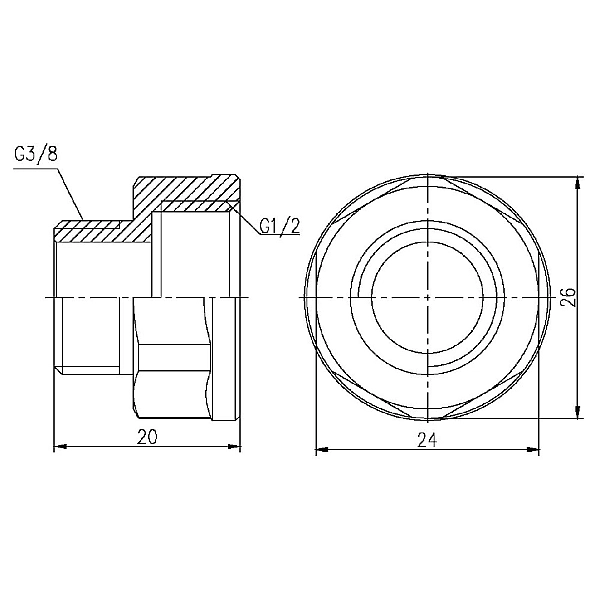 Перехід Thermo Alliance Forte 1/2"х3/8" ВЗ SF360159 - Фото - 2