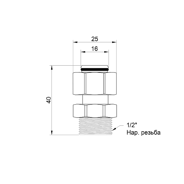 Перехідник обтискний Thermo Alliance Standart 16х1/2" ЗР SD154W1615 - Фото - 2