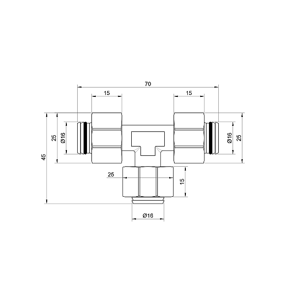 Трійник обтискний Thermo Alliance Standart 16 SD158W161616 - Фото - 2