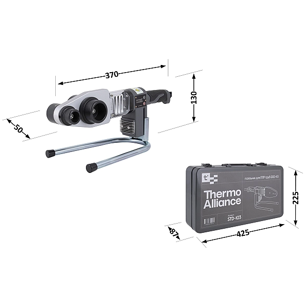 Паяльник для пластикових труб Thermo Alliance STD-103 Ø20-63 (автоматичний 800W) - Фото - 2