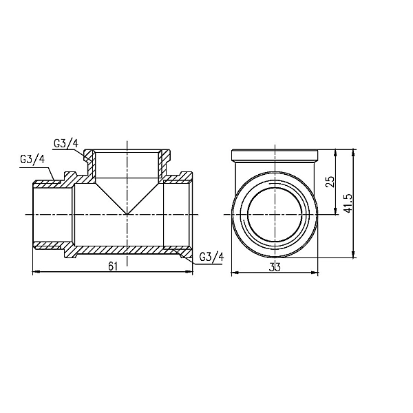 Трійник Thermo Alliance Forte 3/4" ВВЗ SF36320 - Фото - 2