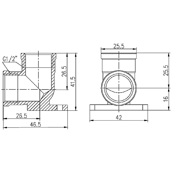 Кут настінний Thermo Alliance Forte 1/2" ВВ SF37115 - Фото - 2