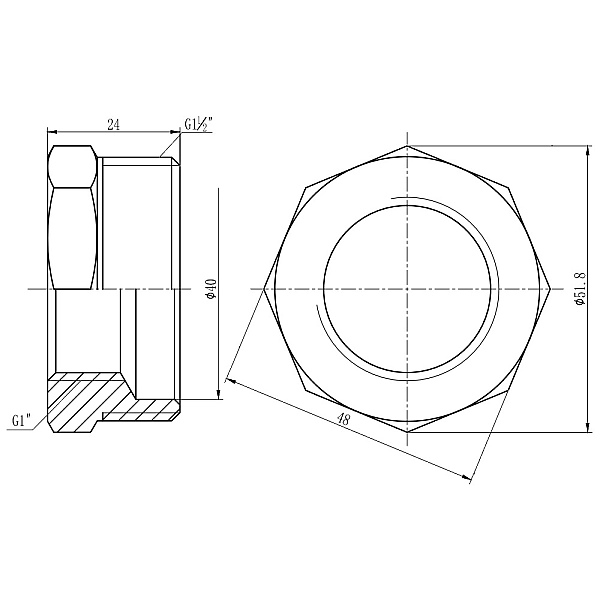 Футорка Thermo Alliance Forte 1" 1/2х1" ЗВ SF3744025 - Фото - 2