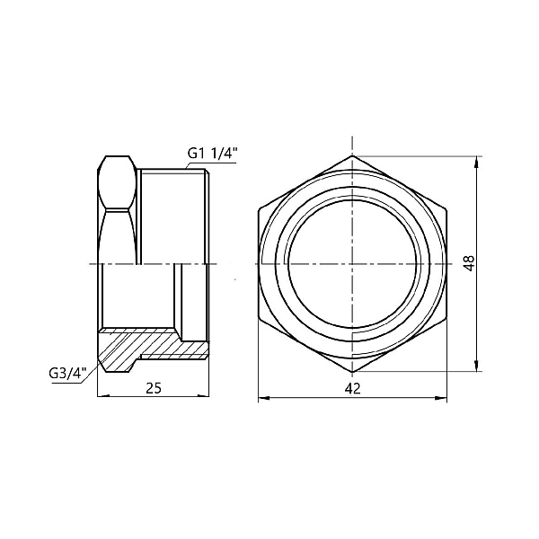 Футорка Thermo Alliance Forte 1" 1/4х3/4" ЗВ SF3743220 - Фото - 2