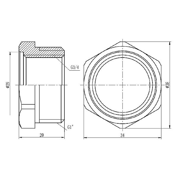 Футорка Thermo Alliance Forte 1"х3/4" ЗВ SF3742520 - Фото - 2
