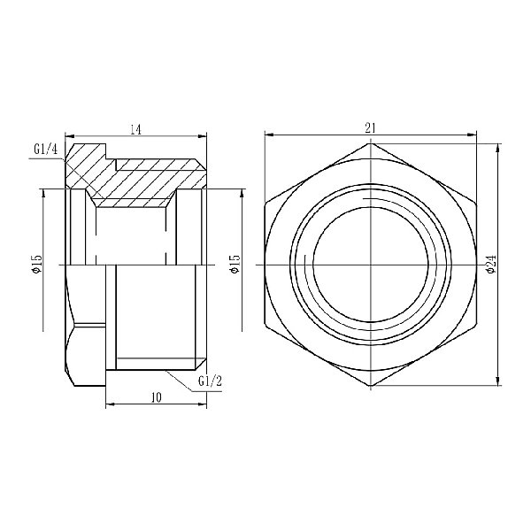 Футорка Thermo Alliance Forte 1/2"х1/4" ЗВ SF374156 - Фото - 2