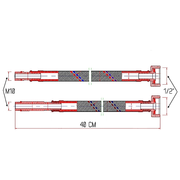 Гнучка підводка для змішувача Thermo Alliance Forte М10 40 см SF380W40 - Фото - 2