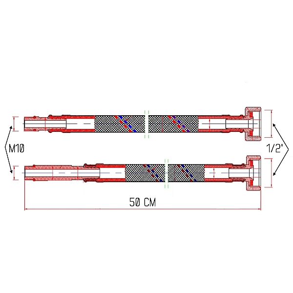 Гнучка підводка для змішувача Thermo Alliance Forte М10 50 см SF380W50 - Фото - 2