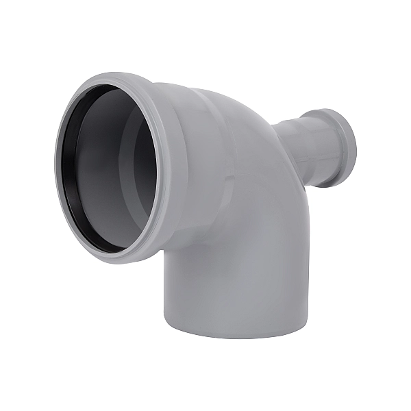 Коліно каналізаційне з відводом TA Sewage 50х110х110, 90° (назад) - Фото - 3