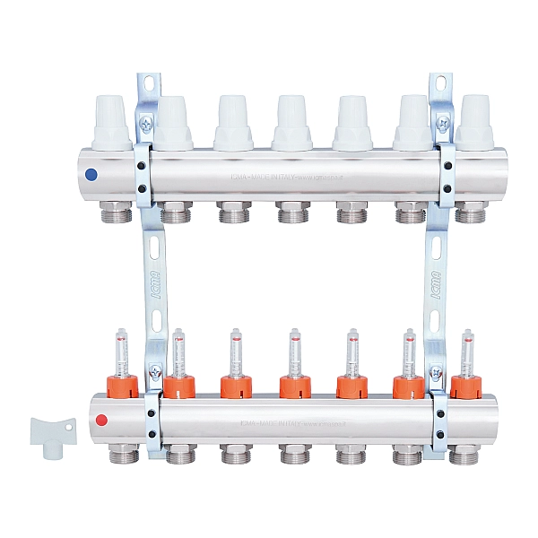 Колектор Icma 1" 7 виходів, з витратомірами №K013 - Фото - 3