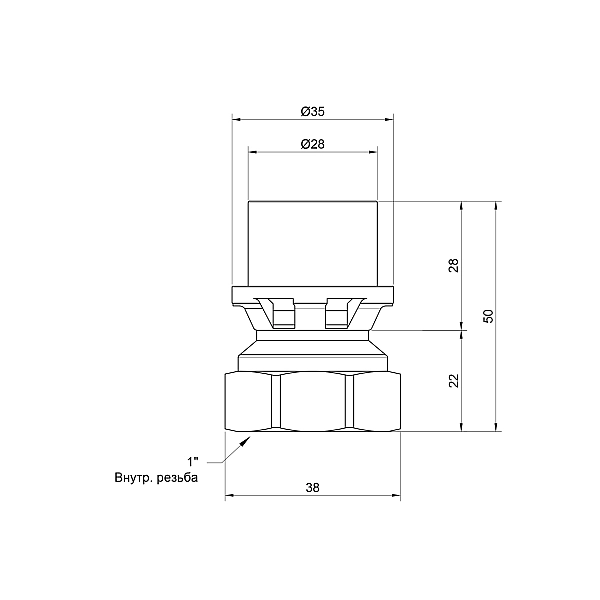Перехідник прес Icma 26х1/2" ВР №401 - Фото - 2