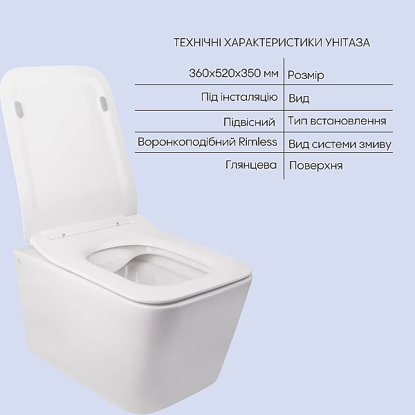 Комплект Qtap Crow 2 в 1: унитаз подвесной Rimless + биде подвесное - Фото - 3