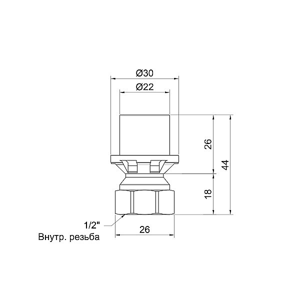 Перехідник прес Icma 20х1/2" ВР №401 - Фото - 2