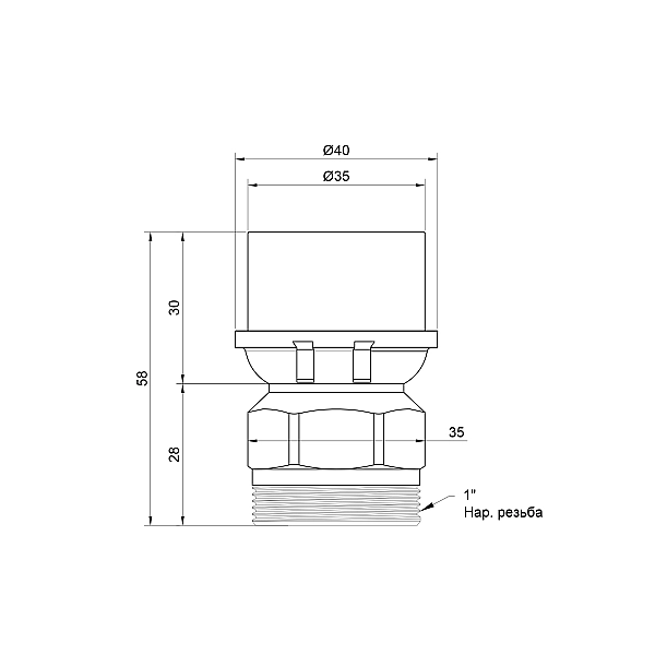Перехідник прес Icma 32х1" ЗР №402 - Фото - 2