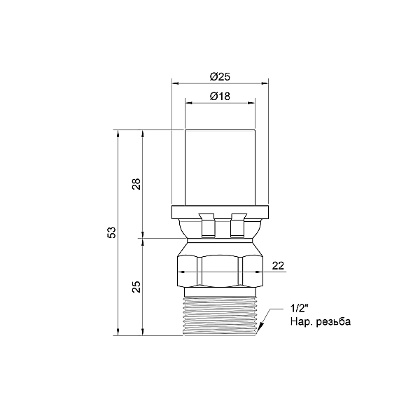 Перехідник прес Icma 16х1/2" ЗР №402 - Фото - 2