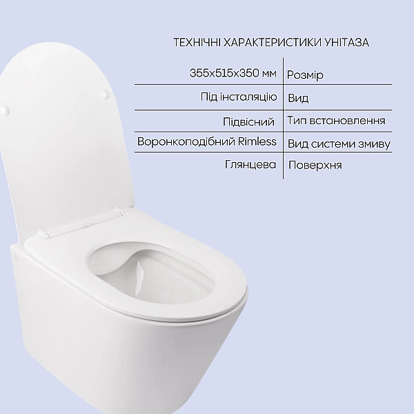 Комплект Qtap Swan 2 в 1: унітаз підвісний Rimless + біде підвісне - Фото - 3