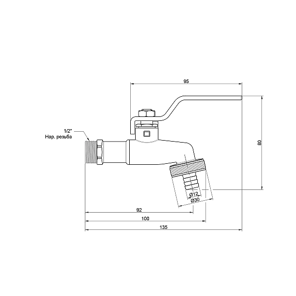 Кран поливальний Thermo Alliance Standart 1/2" SD140W15 - Фото - 2