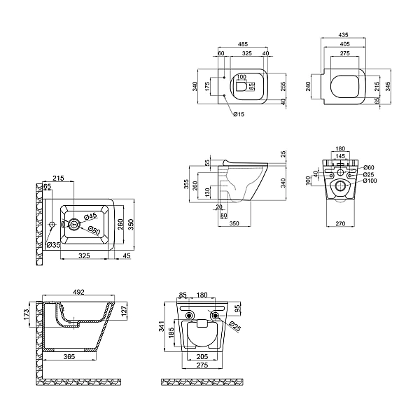 Комплект Qtap Tern 2 в 1: унітаз підвісний Ultra Quiet + біде підвісне - Фото - 2