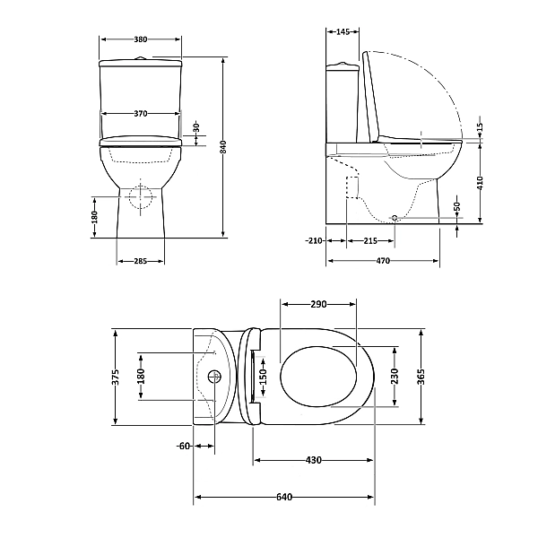 Унітаз підлоговий Qtap Jay Ultra Quiet з сидінням Soft-close 640x360x835 мм QT07222175TW White - Фото - 3