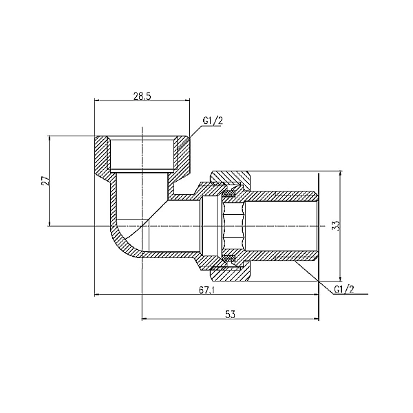 Згін "Американка" Thermo Alliance Forte 1/2" кутовий SF191W15 - Фото - 2