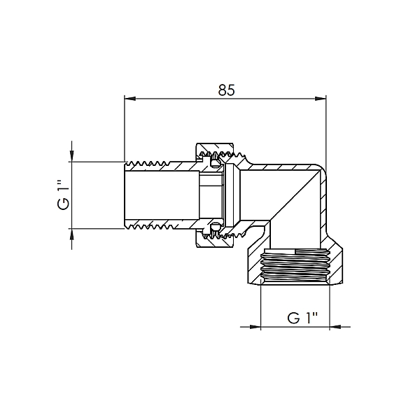 Згін "Американка" Thermo Alliance Forte 1" кутовий SF191W25 - Фото - 2