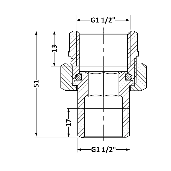 Згін-американка Thermo Alliance Base 1 1/2"ВЗ нікель, прямий SD190W40 - Фото - 2