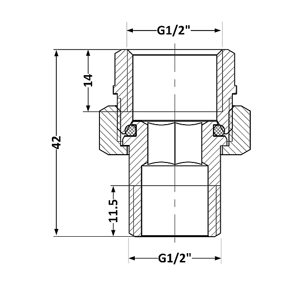 Згін-американка Thermo Alliance Base 1/2"ВЗ нікель, прямий SD190W15 - Фото - 2