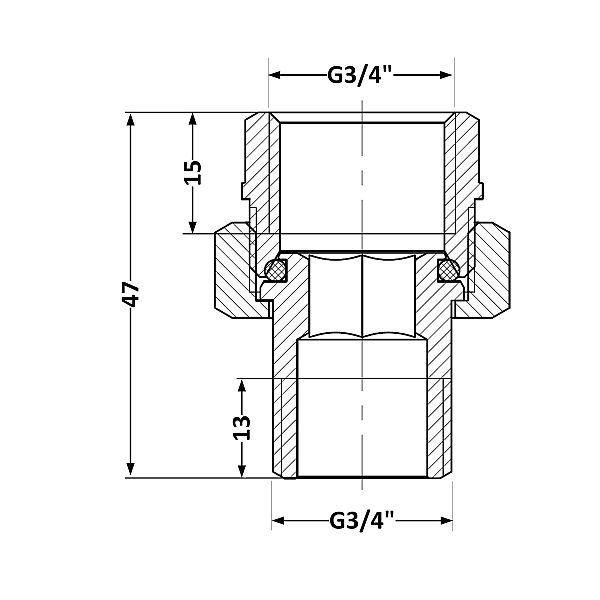 Згін-американка Thermo Alliance Base 3/4"ВЗ нікель, прямий SD190W20 - Фото - 2