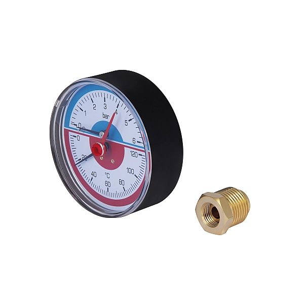 Термоманометр Icma 1/2" 0-6 бар, заднє підключення №259 - Фото - 5
