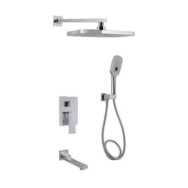 Душевая система универсальная Qtap Gemini скрытого монтажа на три потребителя QTGEM114CRM45702 Chrome