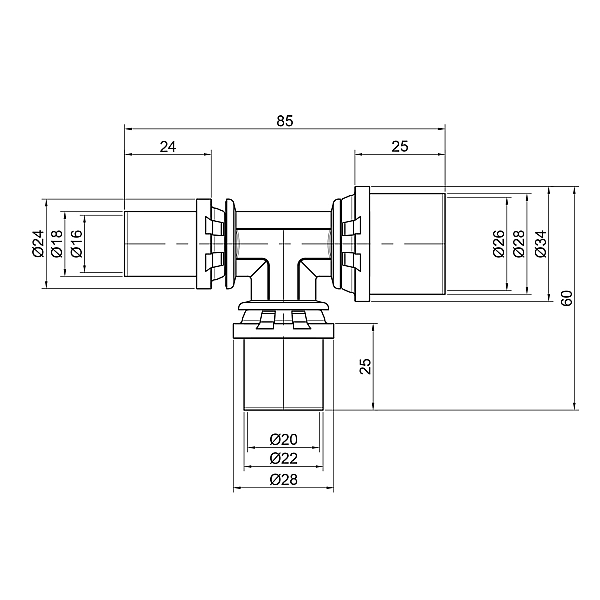 Трійник прес Icma 16х20х26 №406 - Фото - 2