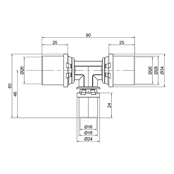 Трійник прес Icma 26х16х26 №406 - Фото - 2