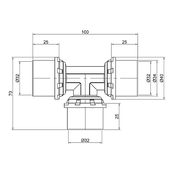 Трійник прес Icma 32х32х32 №406 - Фото - 2