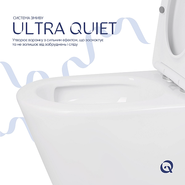 Унітаз підлоговий Qtap Swan Ultra Quiet з сидінням Soft-close 640x360x835 мм QT16222182TW White - Фото - 6