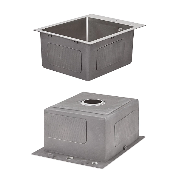 Комплект Lidz Handmade H4050 Мийка для кухні інтегрована Brushed у комплекті з дозатором + Lidz K01G Корзина для кухонної мийки - Фото - 4