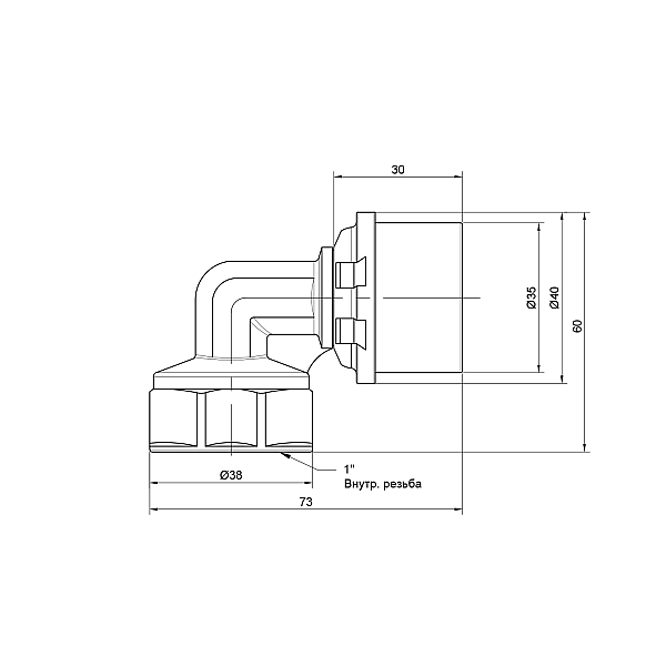 Кутик прес Icma 32х1" ВР №405 - Фото - 2