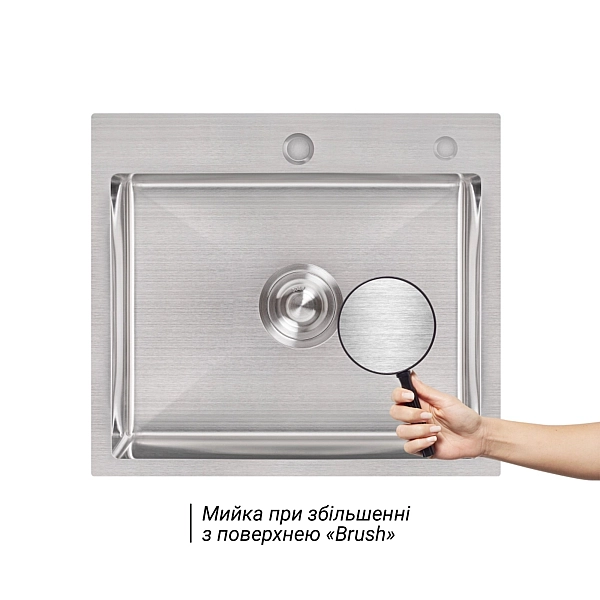 Комплект Lidz Handmade H5045 Мойка для кухни интегрированная Brushedв комплекте с дозатором + Lidz K01G Корзина для кухонной мойки - Фото - 5