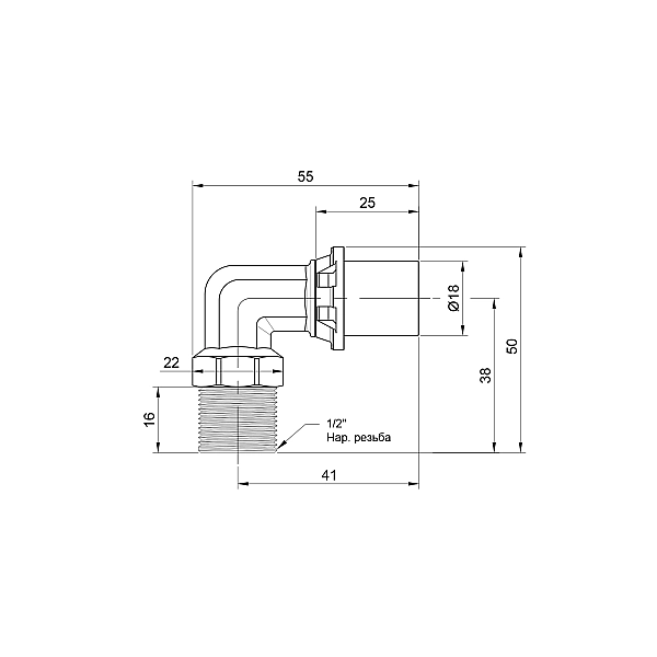 Кутик прес Icma 16х1/2" ЗР №404 - Фото - 2