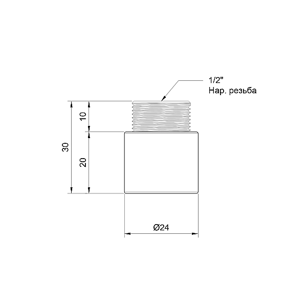 Подовжувач Thermo Alliance Standart 20х1/2" хром SD1301520 - Фото - 2