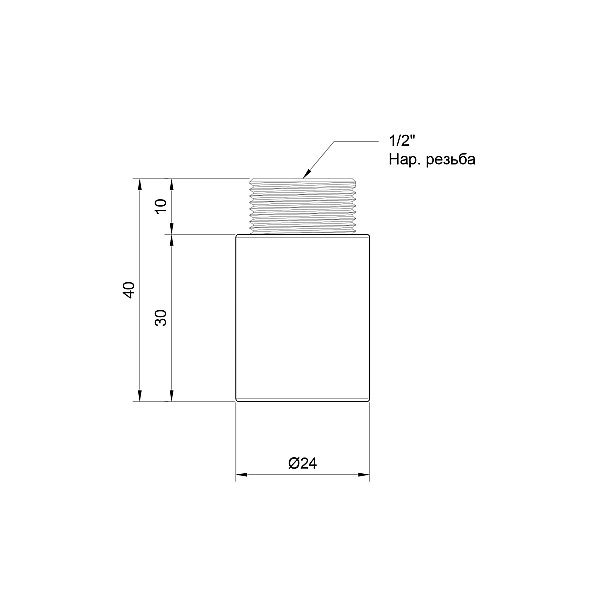 Подовжувач Thermo Alliance Standart 30х1/2" хром SD1301530 - Фото - 2