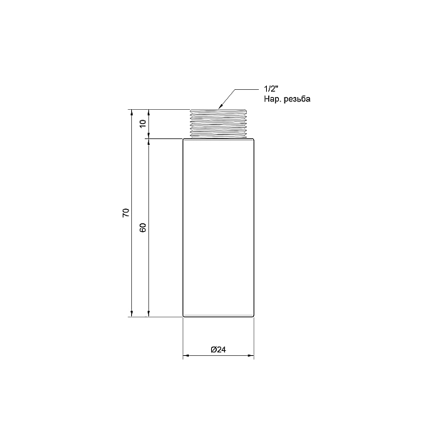 Подовжувач Thermo Alliance Standart 60х1/2" хром SD1301560 - Фото - 2