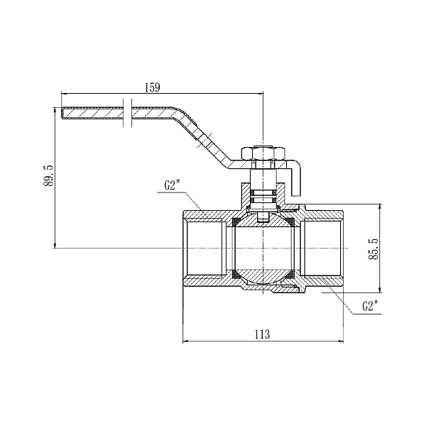 Кран кульовий SD Forte 2" ВР для газа (ручка) SF600G50 - Фото - 2