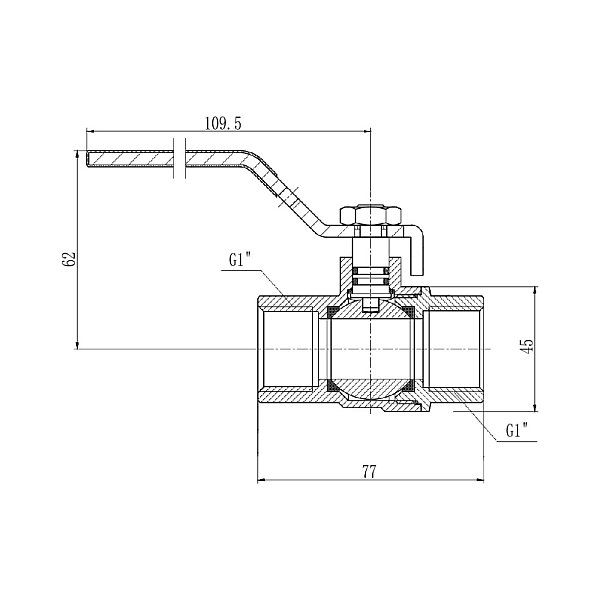 Кран кульовий Thermo Alliance Forte 1" ВР для газа (ручка) SF600G25 - Фото - 2