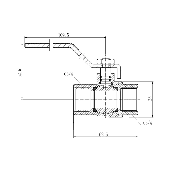 Кран кульовий Thermo Alliance Forte 3/4" ВР для газа (ручка) SF600G20 - Фото - 2