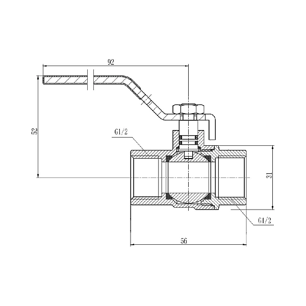 Кран кульовий Thermo Alliance Forte 1/2" ВР для газа (ручка) SF600G15 - Фото - 2