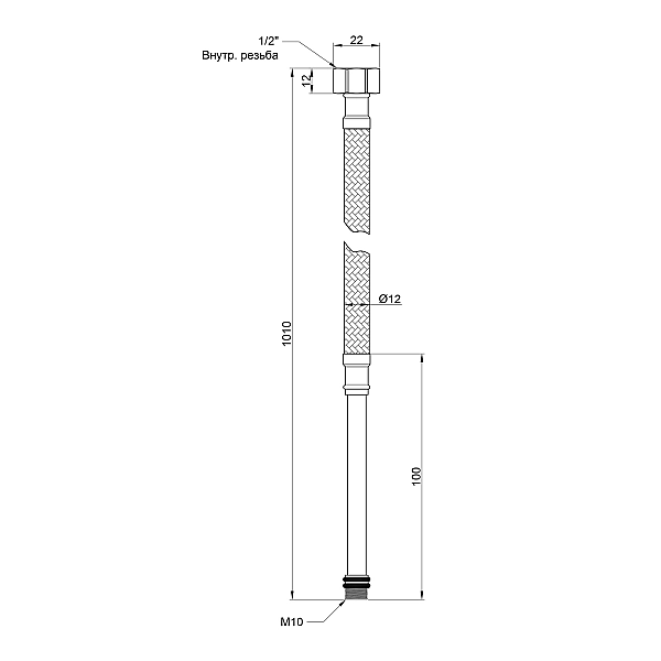 Гнучка підводка для води Thermo Alliance Standart М10 100 см (пара) SD396W100L - Фото - 2