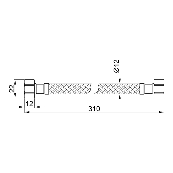 Гнучка підводка для води Thermo Alliance Standart 20 см ГГ SD397W20 - Фото - 2
